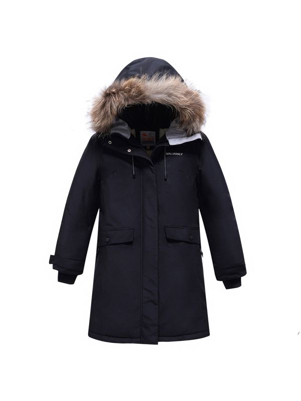 Winter Valianly teenage parka for girls in black 9242Ch